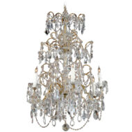 French Six-Light Crystal Chandelier with Amethyst Colored Beads, circa 1930