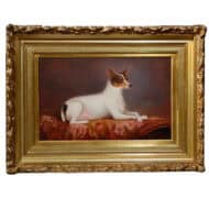 An American oil Painting of A Reclining Dog