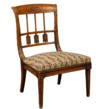 French Carved Back Slipper Chair and Needlepoint Seat from Early 20th Century