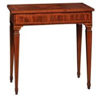 Italian 18th Century Console Table with Marquetry Inlaid Top and Tapered Legs