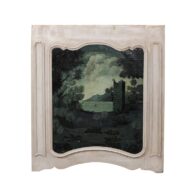 French Trumeau Painting from the Late 19th Century with Ruins and Lake