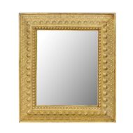 Dutch Repoussé Brass Beveled Edge Mirror with Heart Motifs, circa 1880