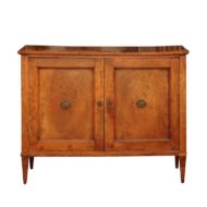 French 1820s Neoclassical Period Two-Door Walnut Buffet with Drawers and Shelves