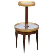 French 1890s Tiered Dumbwaiter Mirrored Table with Pierced Brass Galleries