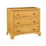 English 1950s Vintage Painted Three-Drawer Commode with Yellow Painted Finish