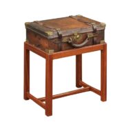 English Leather Shell Box on Rectangular Mahogany Custom Stand, circa 1880