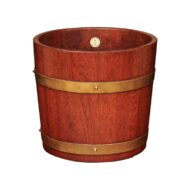 English 1900s Edwardian Period R.A Lister & Co. Oak Bucket with Brass Braces
