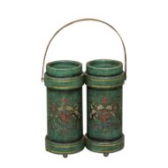 English Double Leather Bucket with Handle and Royal Coat of Arms, circa 1920
