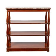 English 1840 Mahogany Etagère with Red Marble Top and Baluster Supports