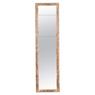 French 1900s Wooden Mirror with Carved Twisted Ribbons and Distressed Finish