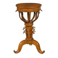 Biedermeier Period 1840s Austrian Walnut Guéridon with Star Inlay and Foliage
