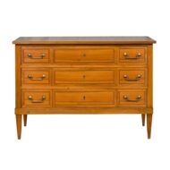 French 1900s Directoire Style Walnut Three-Drawer Commode with Banding