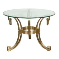 Italian Midcentury Art Deco Style Bronze Center Table with Glass Top