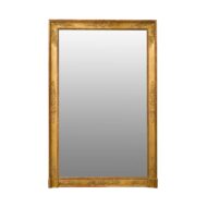 French 1850s Napoleon III Period Giltwood Mirror with Carved Scrolling Foliage