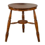 English 1860s Cricket Table with Turned Legs and Circular Sycamore Top