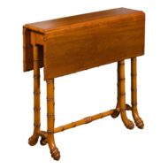 English Walnut Drop-Leaf Table with Faux-Bamboo Base, circa 1900