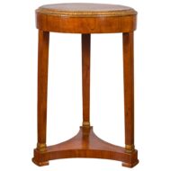 Austrian 1840s Biedermeier Walnut Tripod Table with Gilt and Carved Foliage