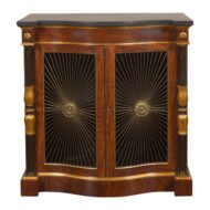 English Regency Style 1920s Faux Rosewood Painted Cabinet with Gilt Accents