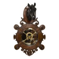 English 1903 Terracotta, Oak and Bronze Wall Hanging Horse Signed J. Priestman