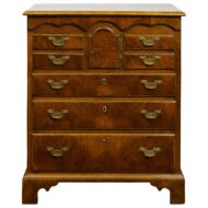 English 19th Century Walnut Commode with Graduating Drawers and Petite Door