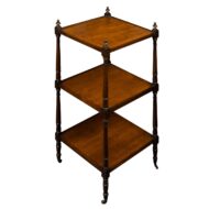English 1870s Mahogany Three-Tiered Trolley with Turned Side Posts and Casters