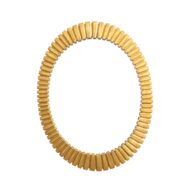 French Oval Midcentury Giltwood Mirror with Grooved Radiating Patterns