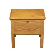 Rustic English 1900s Pine Box on Straight Legs with Weathered Patina
