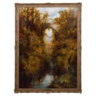 English 19th Century Landscape Painting by William Widgery of Lydford Gorge