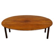19th Century English Walnut Drop-Leaf Table with Oval Top and Straight Legs