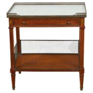 French 19th Century Walnut Console Table with Marble Top and Brass Gallery
