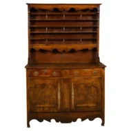 French 19th Century Elm Vaisselier with Open Shelves, Doors and Drawers