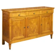 French Turn of the Century Walnut Buffet with Three Drawers over Three Doors