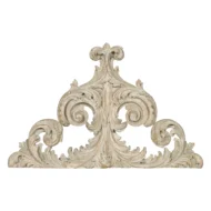 Italian Rococo Style 19th Century Painted Fragment with Carved Acanthus Leaves