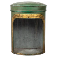 English 19th Century Parnall & Sons Green Painted Tea Box with Glass Front