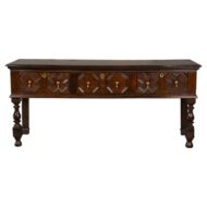 English 19th Century Oak Sideboard with Geometric Front and Three Drawers