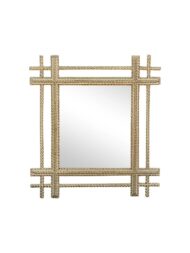 Tramp Art Gilded Mirror with Hand-Carved Frame, circa 1920