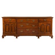 19th Century English Oak Buffet with Five Drawers and Two Doors