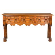 English Oak 19th Century Geometric Front Dresser Base with Three Drawers