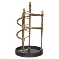 English Late Victorian Era Brass and Iron Umbrella Stand with Pinecones, 1900s