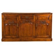 French 19th Century Carved Walnut Buffet with Two Doors and Single Drawer
