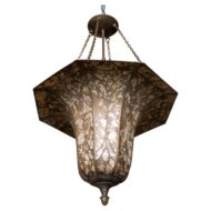Floral Shaped Art Deco 1920s Mica Light Fixture, Wired for the USA