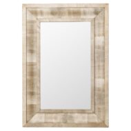 Midcentury French Bleached Walnut Mirror with Beveled Frame