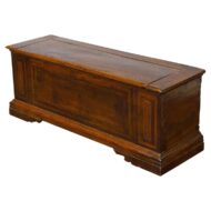 Italian 18th Century Walnut Coffer with Lift Top, Marquetry and Bracket Feet