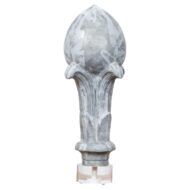 French 19th Century Zinc Crowned Acorn Decorative Finial on Custom Lucite Base