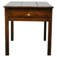 19th Century English Rustic Oak Side Table with Planked Top and Single Drawer