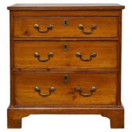 English 19th Century Pine Chest with Three Graduating Drawers and Brass Hardware