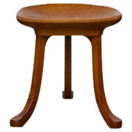 English Liberty & Co. Walnut Thebes Stool with Tripod Base, Turn of the Century