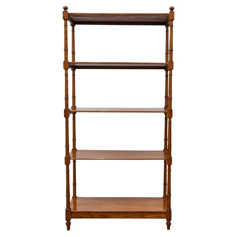 English Regency Pine Etagere, Early 19th Century, Four Shelves, Turned Supports