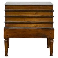 Victorian Faux Book Trunk on Base Table with Storage, 19th Century Accent Piece
