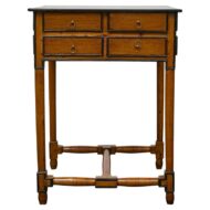 19th Century English Walnut Spice Table with Drawers and H-Form Stretcher